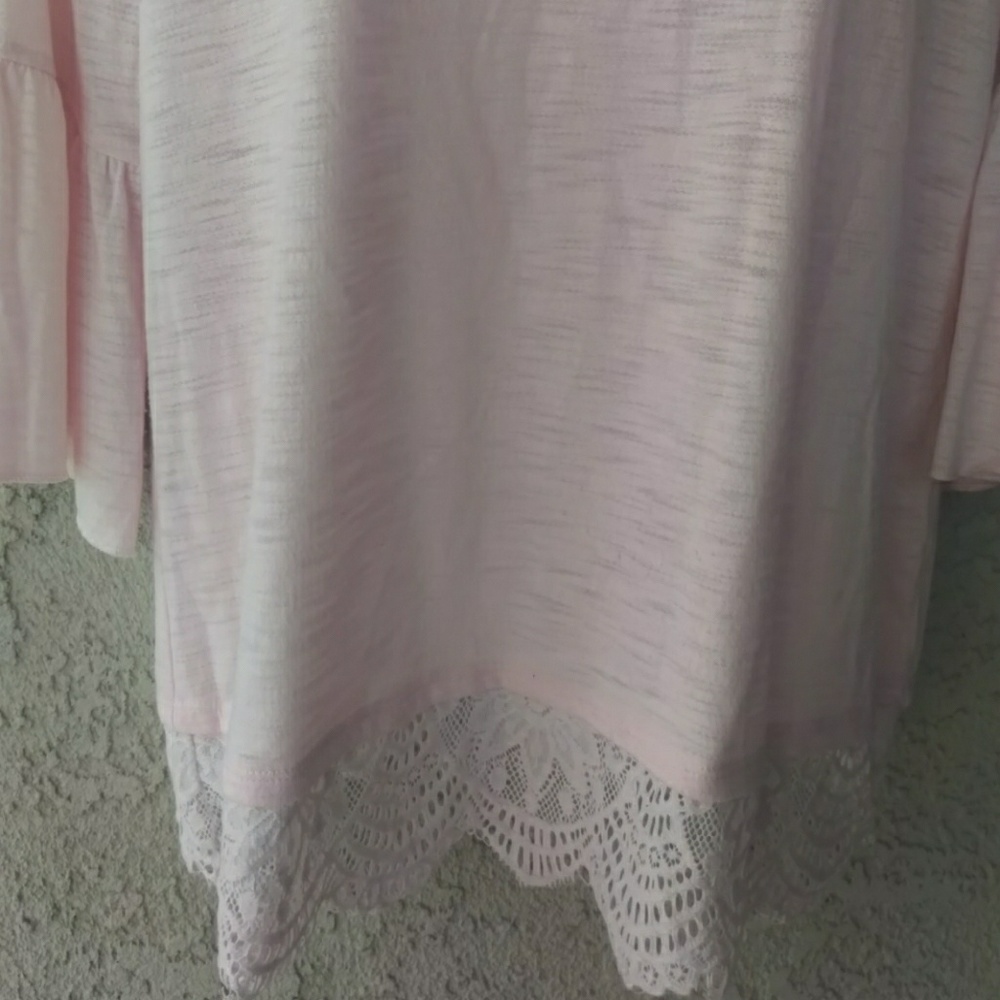 LC Lauren Conrad blush pink keyhole back lace hem - Picture 6 of 8